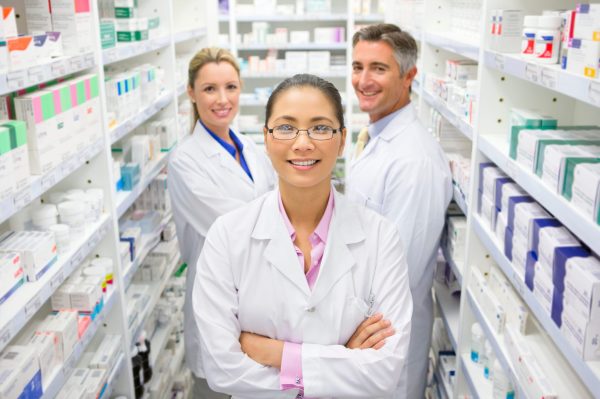 Portrait,Shot,Of,A,Team,Of,Pharmacists,Standing,In,A
